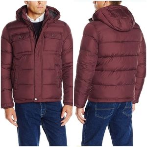 Tommy Hilfiger Men's Burgundy Puffer Jacket XL